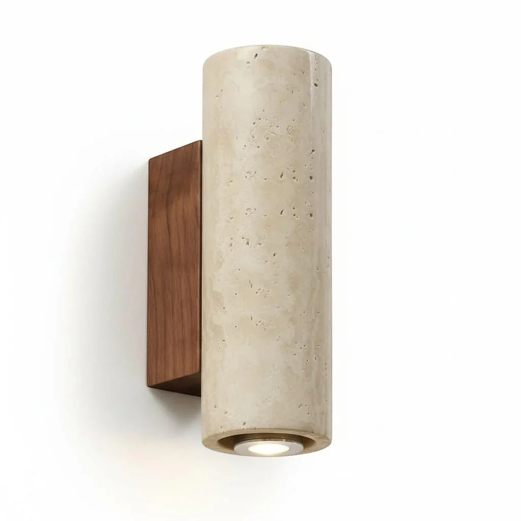 Japandi Natural Travertine Wall Lamp - Image 11