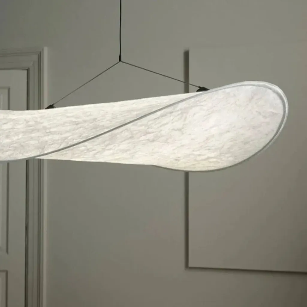 Japandi Pendant Light with Silk Shade - Image 7