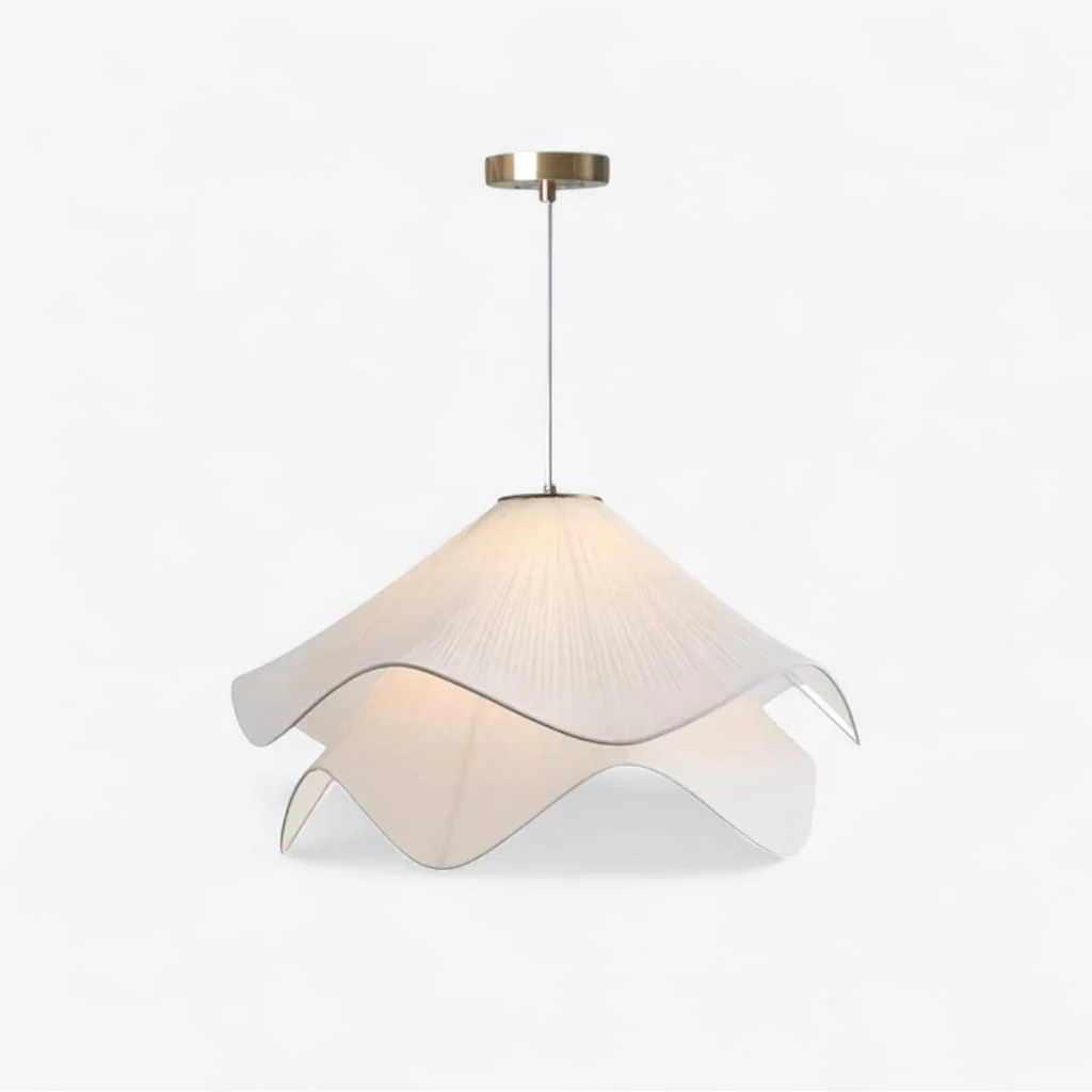 White Fabric Petal Pendant Light - Image 10